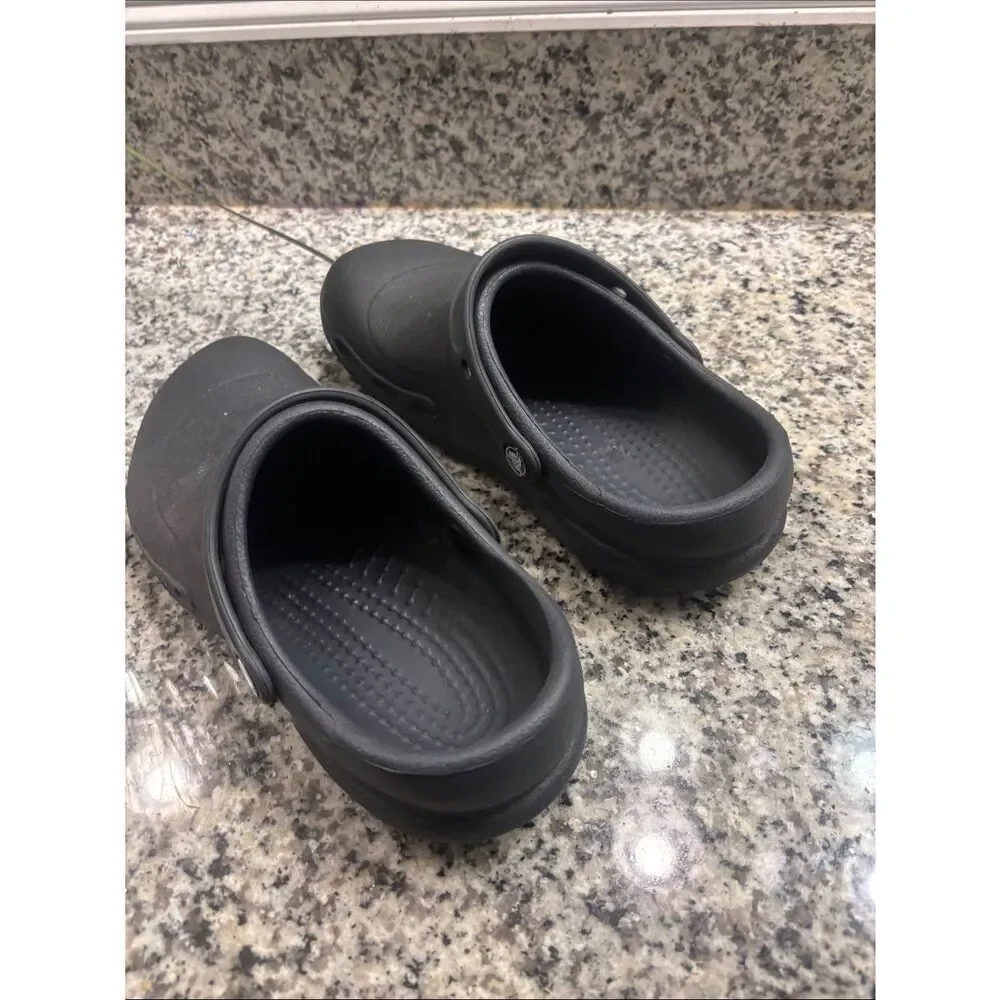 CROCS Kids Black Classic Clog with Heel Strap